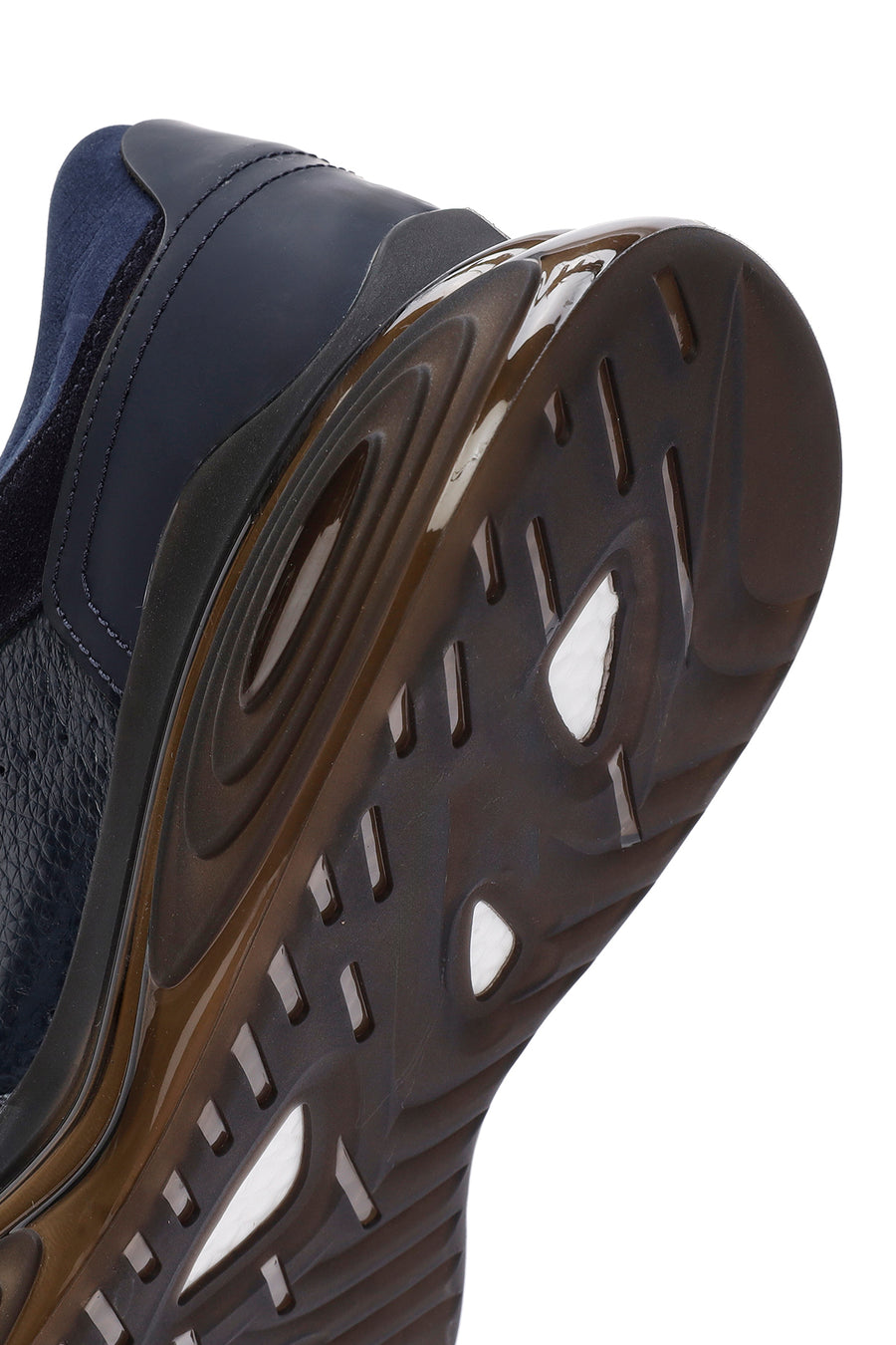 
Men's Navy Thick Sole Lace-Up Leather Casual Sneaker
