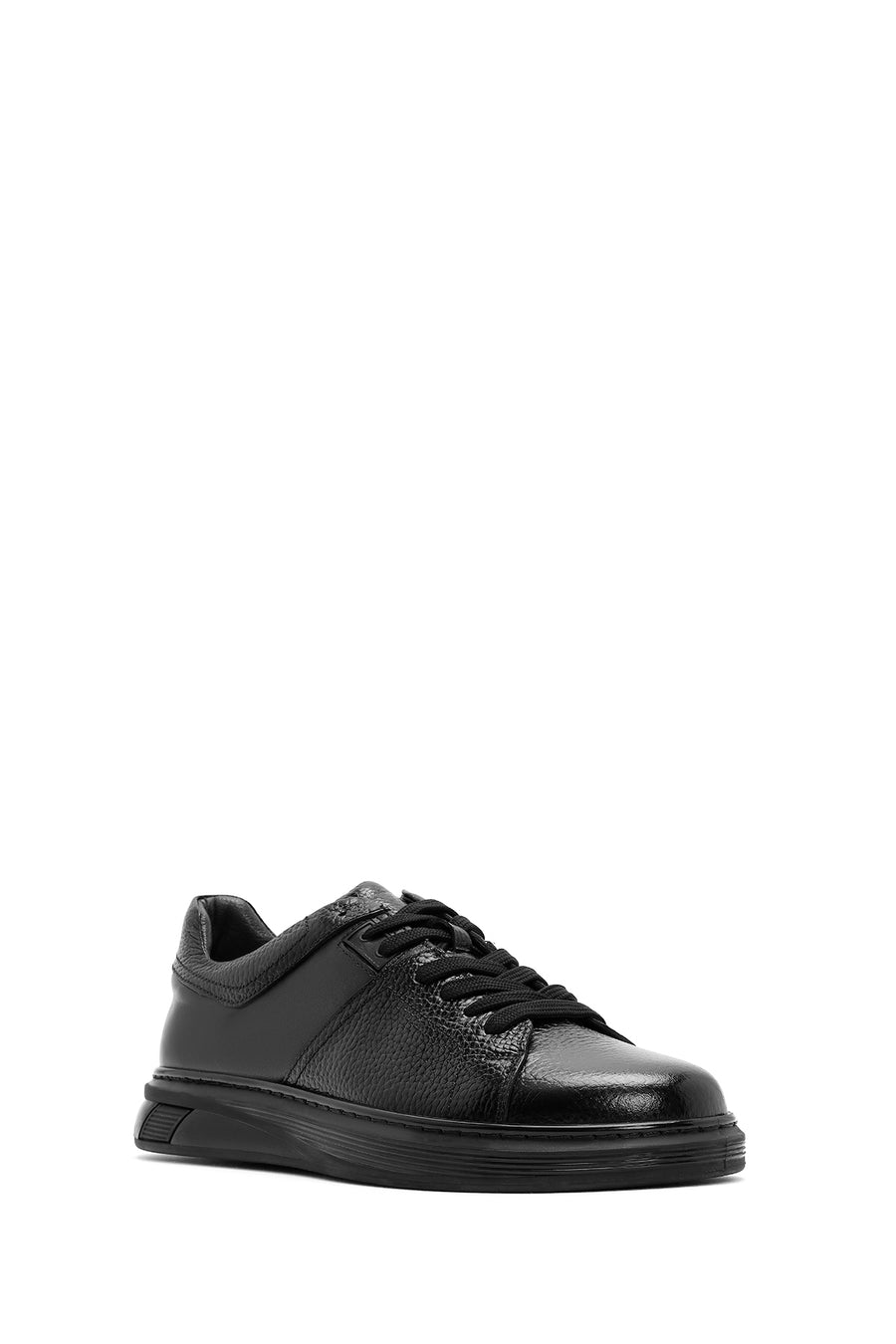 
Men's Black Lace-Up Leather Sneaker
