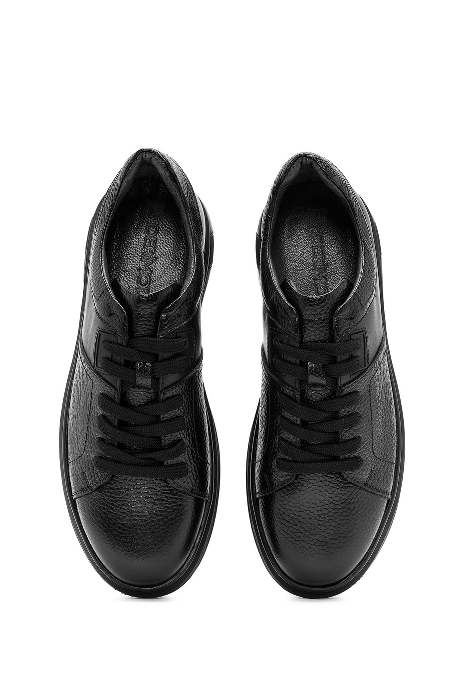 
Men's Black Lace-Up Leather Sneaker
