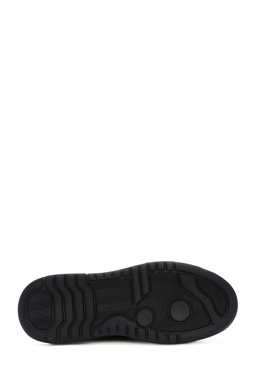 Men's Black Leather Detailed Lace Up Fabric Sneaker