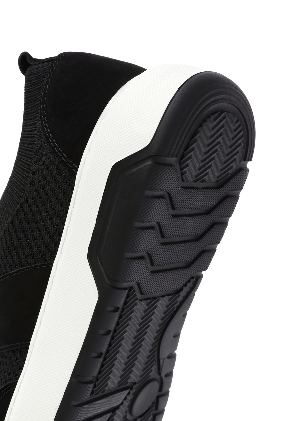 Men's Black Leather Detailed Lace Up Fabric Sneaker