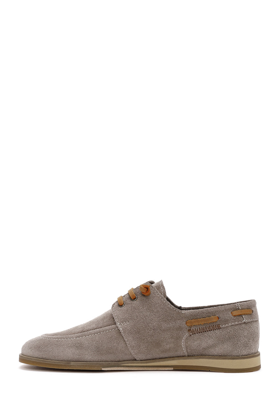 Men's Beige Lace-up Suede Leather Casual Shoes