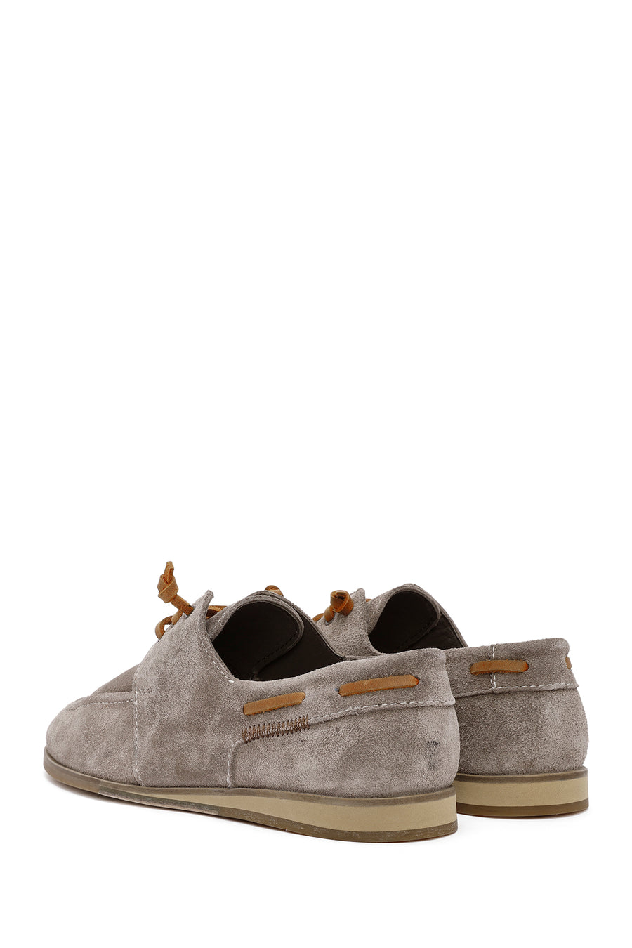 Men's Beige Lace-up Suede Leather Casual Shoes