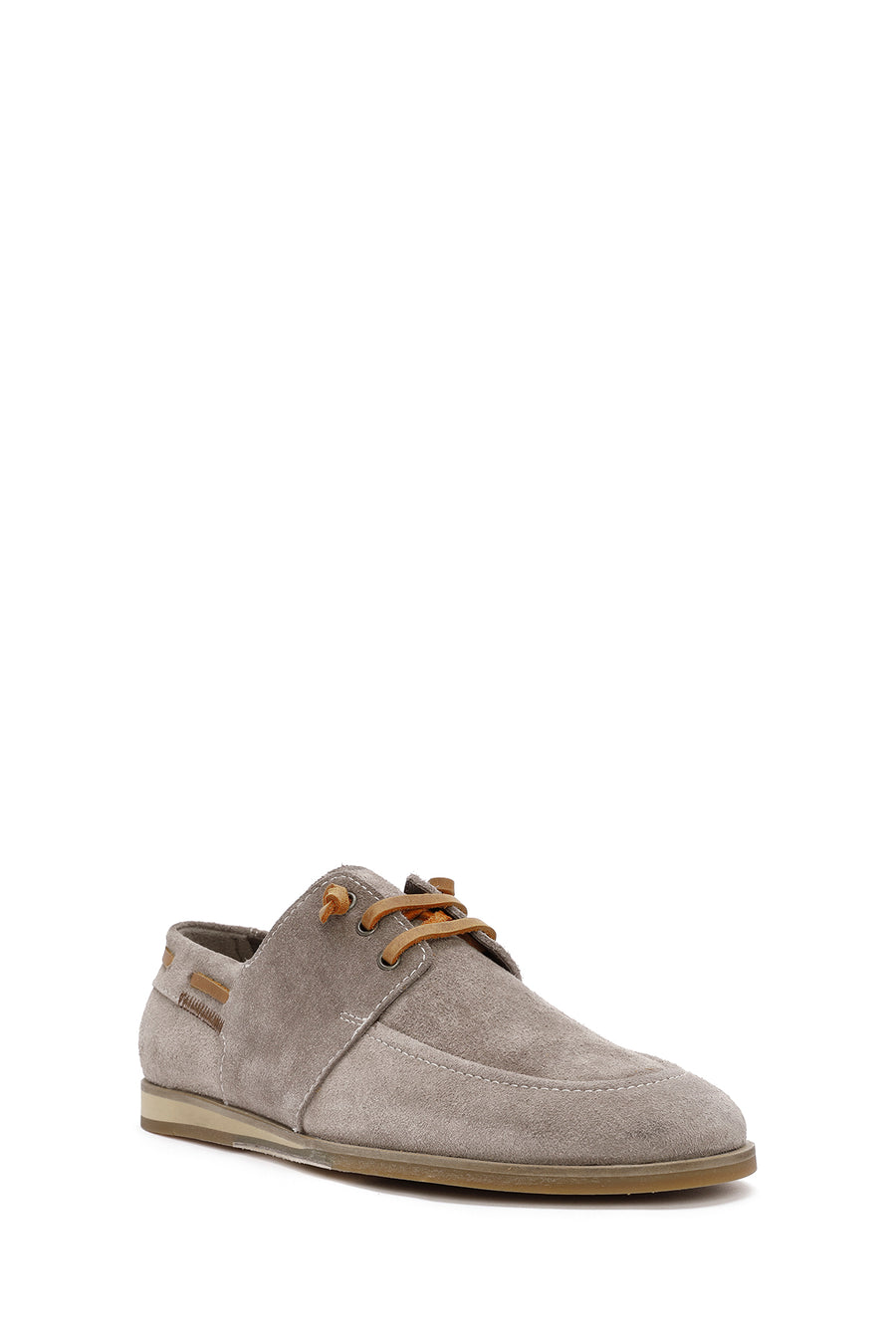 Men's Beige Lace-up Suede Leather Casual Shoes