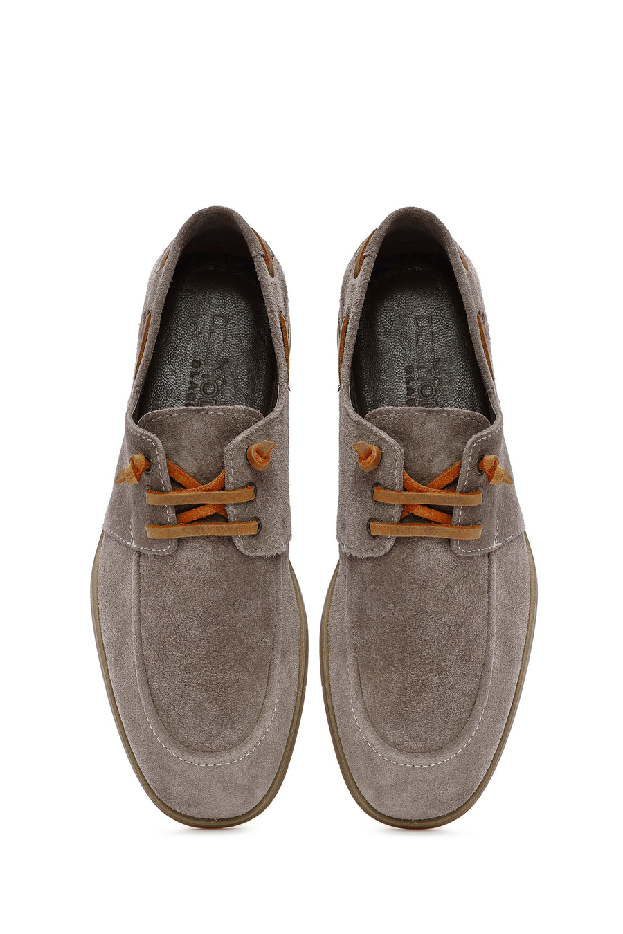 Men's Beige Lace-up Suede Leather Casual Shoes