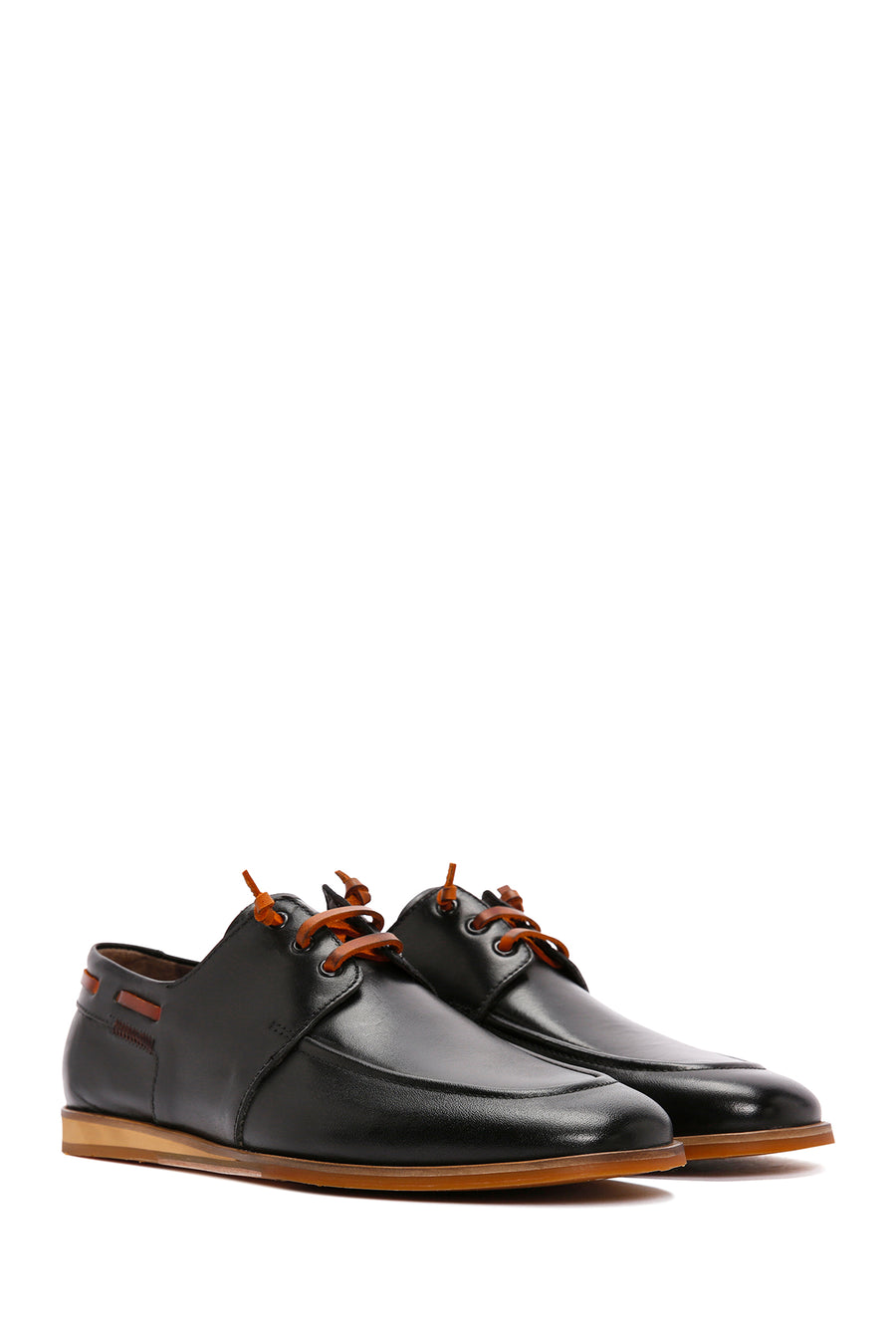 Derimod Black Men's Black Laced Leather Casual Shoes