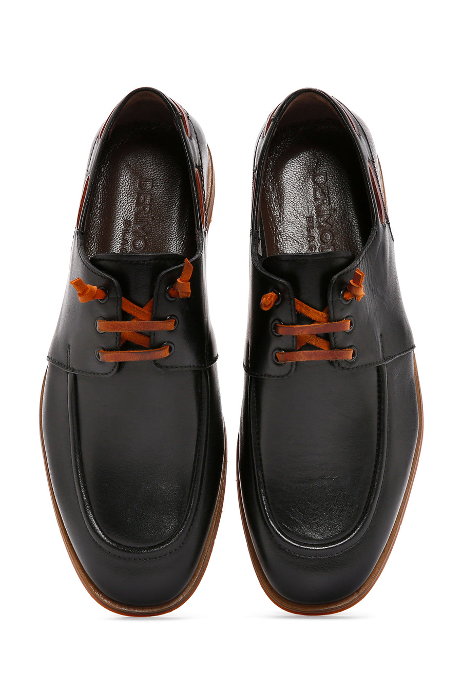 Derimod Black Men's Black Laced Leather Casual Shoes