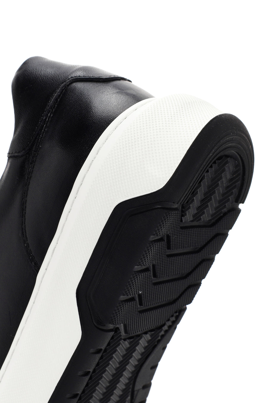 Men's Black Thick Sole Lace Up Leather Sneaker