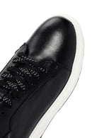 Erkek Siyah Kalın Tabanlı Bağcıklı Deri Sneaker | Derimod