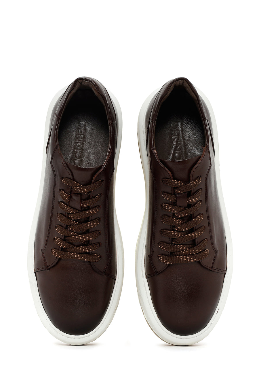 Men's Brown Thick Sole Lace Up Leather Sneaker