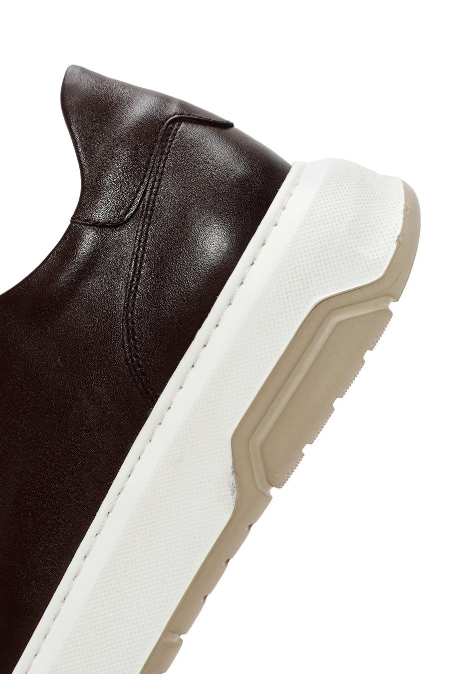 Men's Brown Thick Sole Lace Up Leather Sneaker