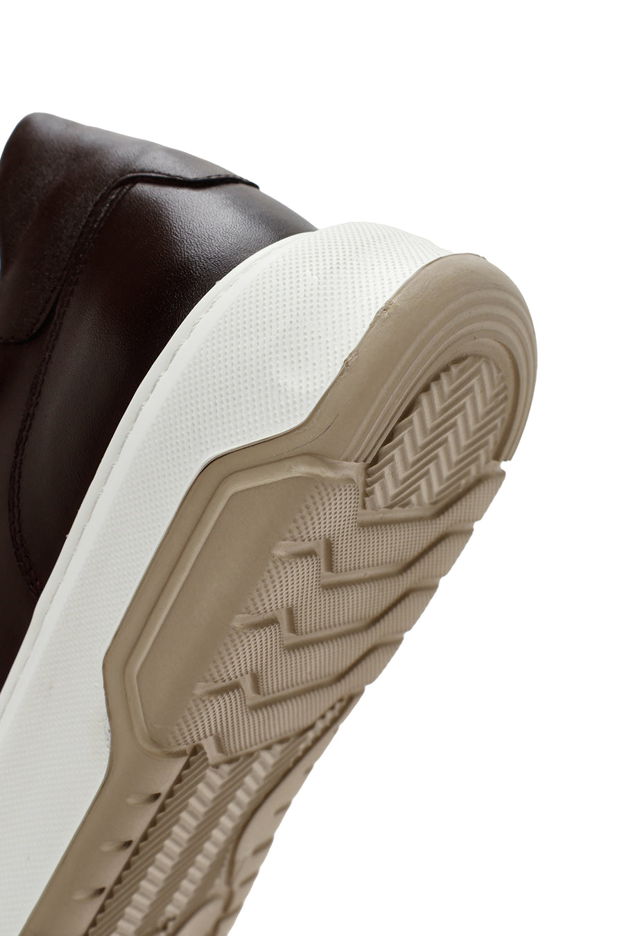 Men's Brown Thick Sole Lace Up Leather Sneaker