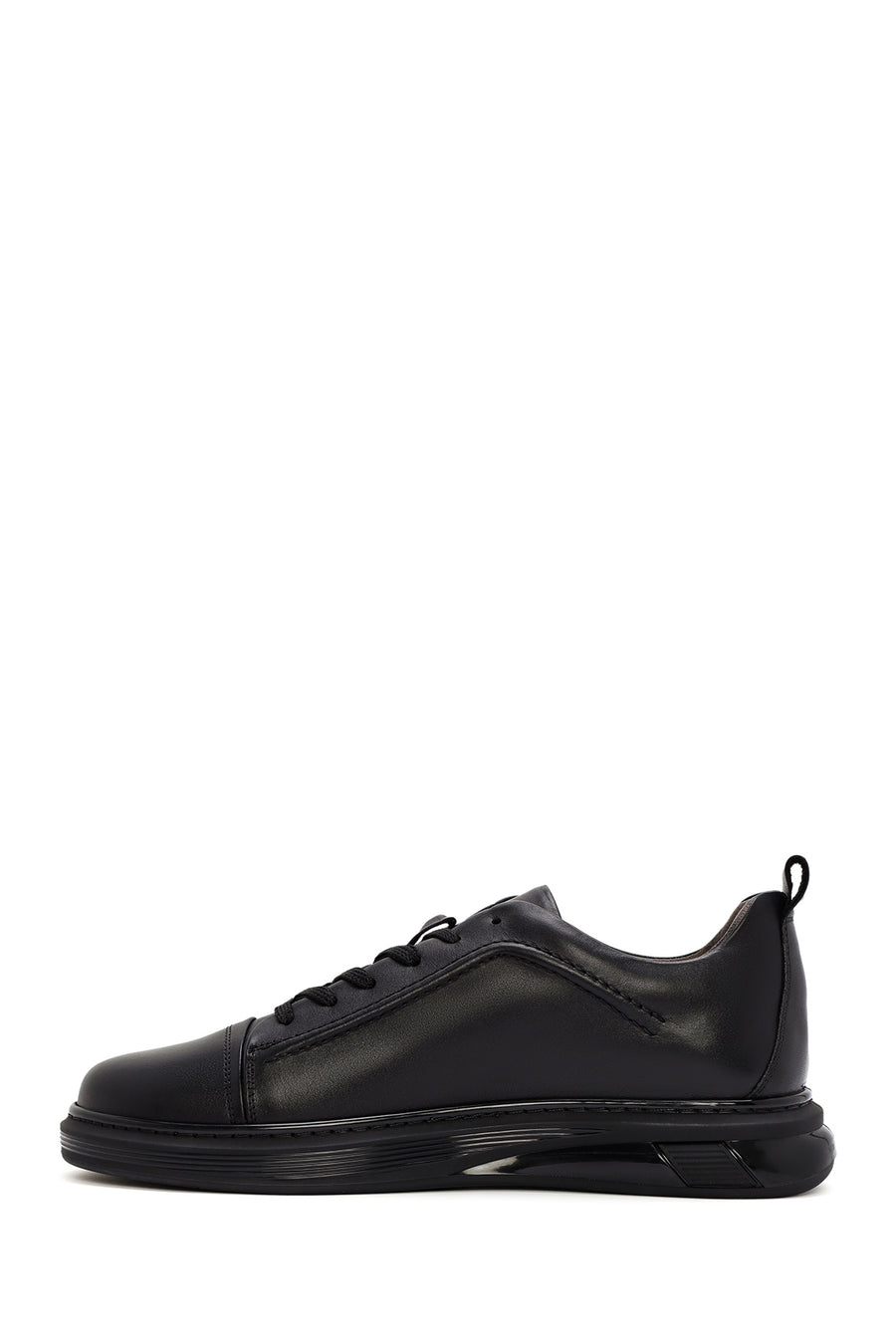 
Men's Black Thick Sole Lace-Up Leather Sneaker
