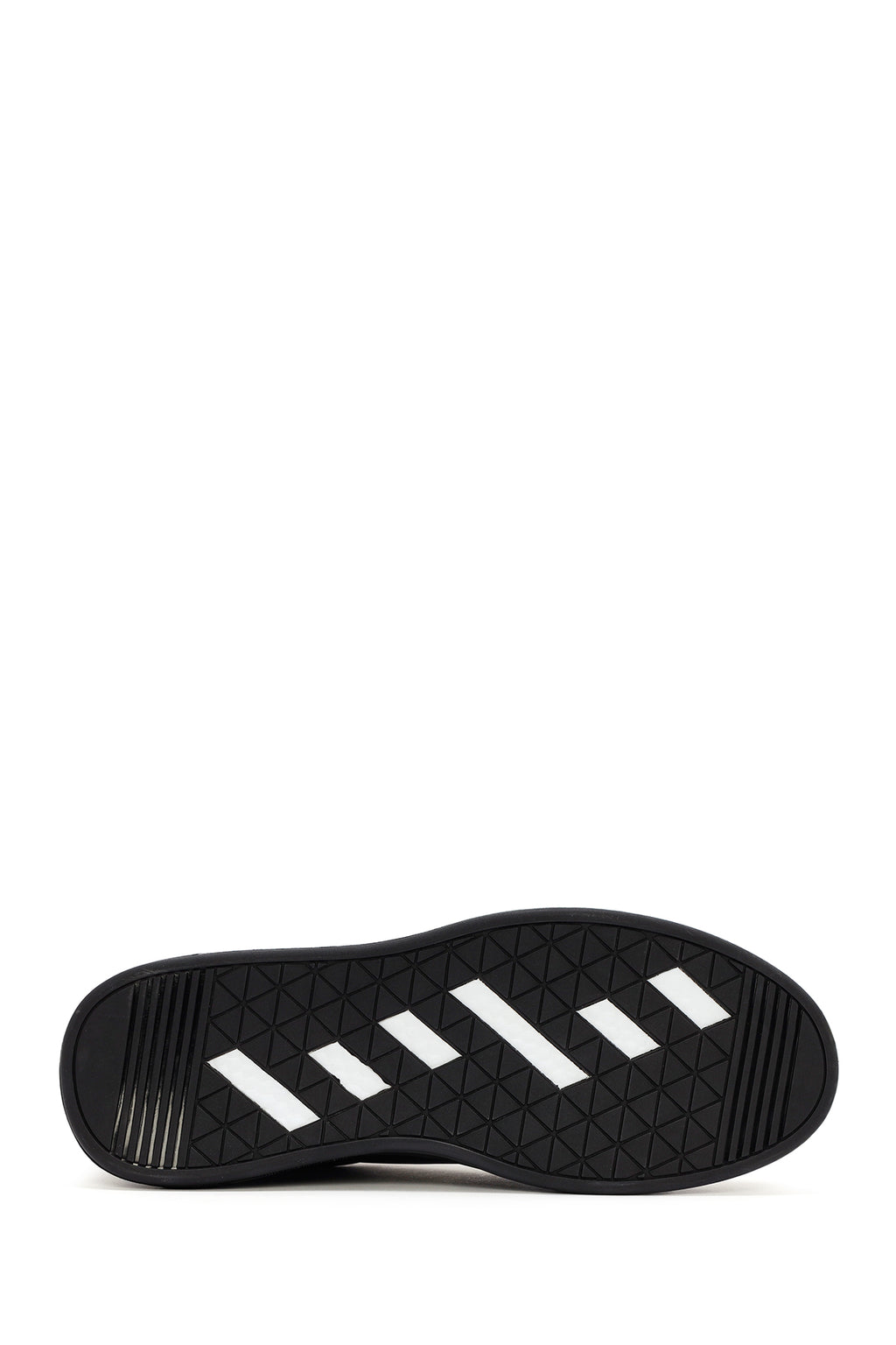 Erkek Siyah Kalın Tabanlı Bağcıklı Deri Sneaker