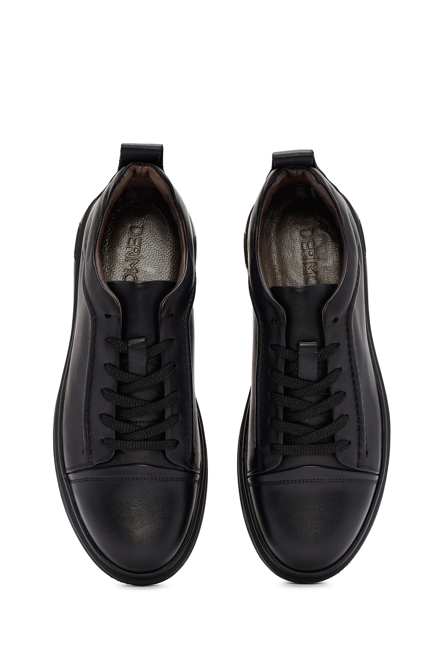 
Men's Black Thick Sole Lace-Up Leather Sneaker
