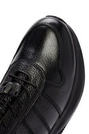 Men's Black Lace-up Thick-Sole Leather Sneaker | Derimod