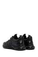 Men's Black Lace-up Thick-Sole Leather Sneaker | Derimod