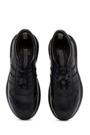 Men's Black Lace-up Thick-Sole Leather Sneaker | Derimod