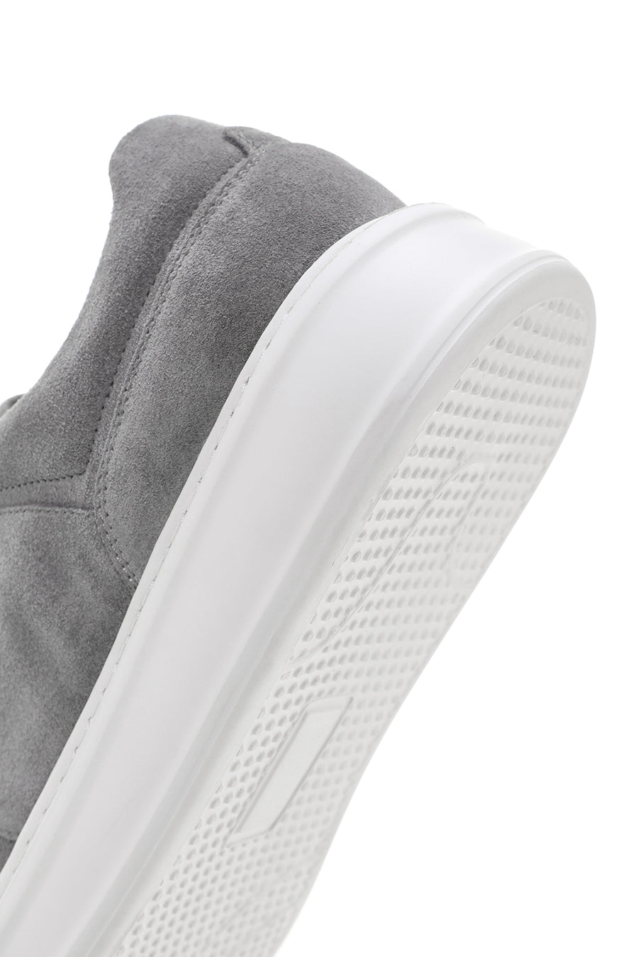 Erkek Gri Kalın Tabanlı Bağcıklı Süet Deri Sneaker