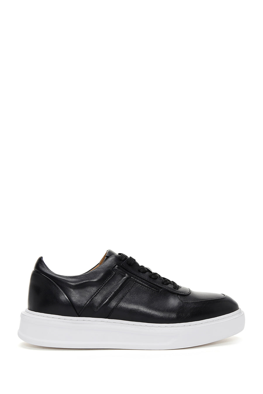 Men's Black Lace-up Leather Sneaker 24SFD610318 | Derimod