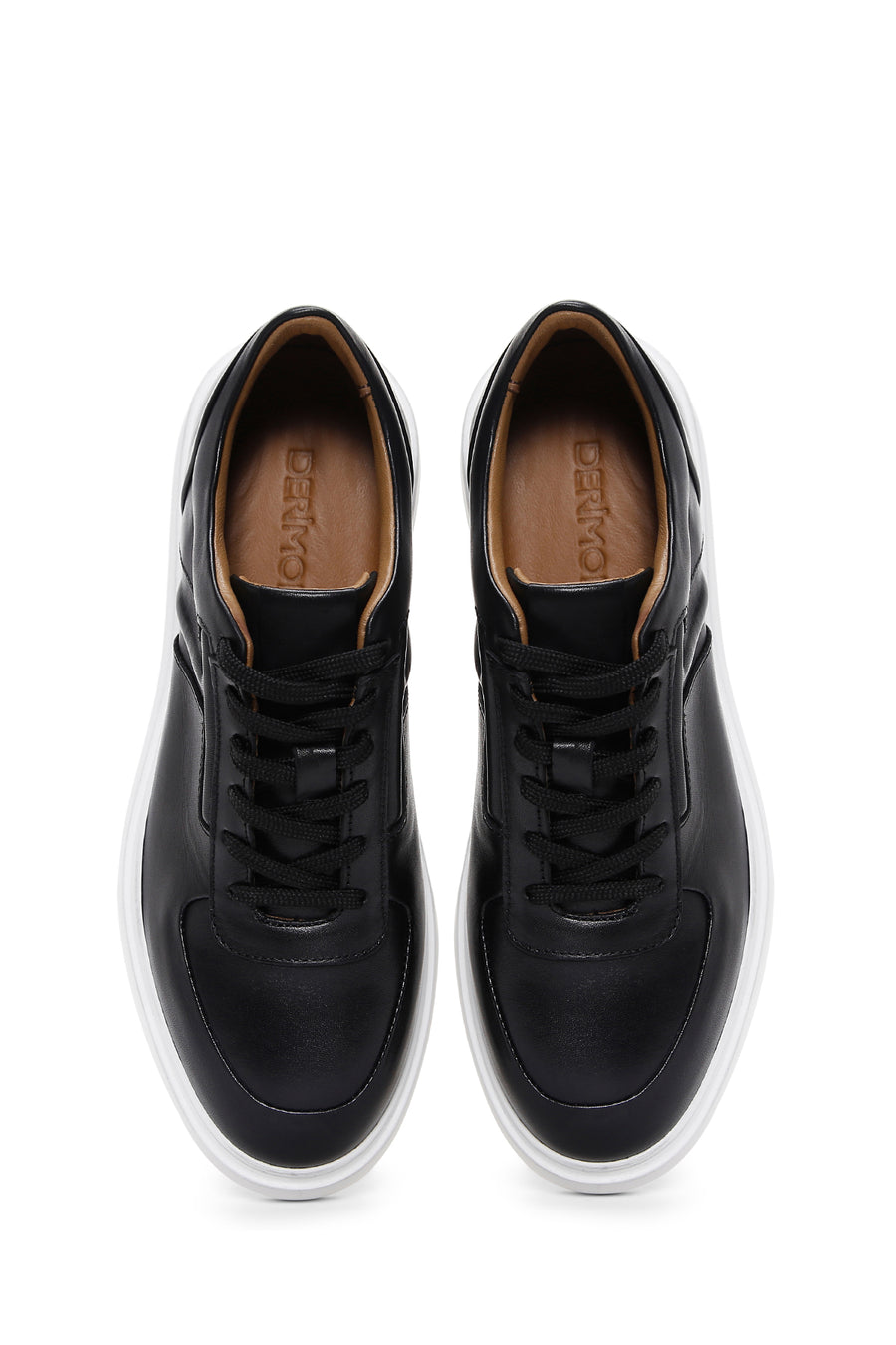 Men's Black Lace-up Leather Sneaker