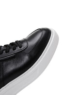 Men's Black Lace-up Leather Sneaker | Derimod