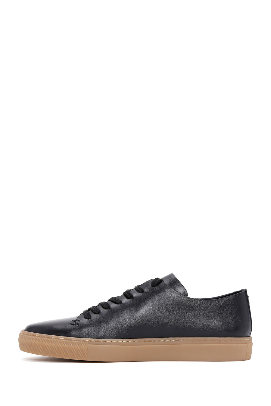 Men's Black Lace-up Leather Sneaker