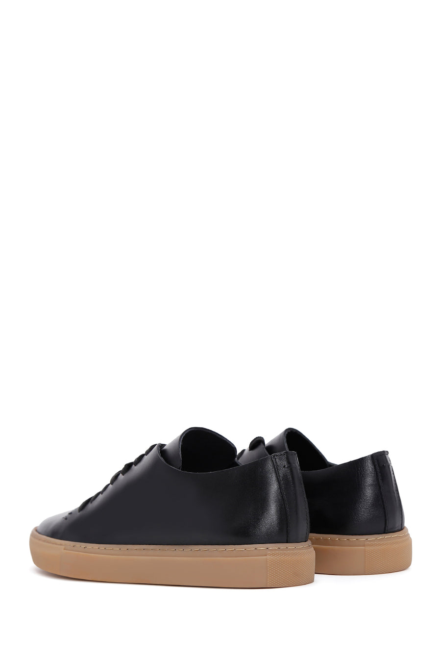 Men's Black Lace-up Leather Sneaker