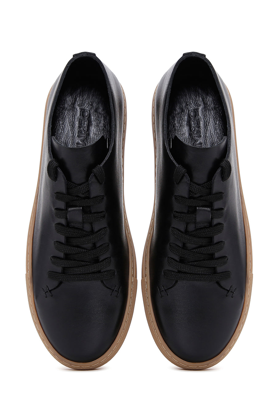 Men's Black Lace-up Leather Sneaker