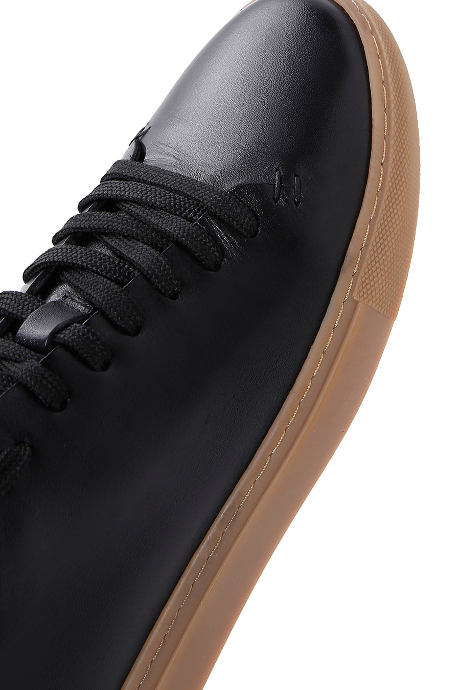 Men's Black Lace-up Leather Sneaker