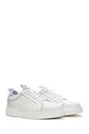 Men's White Lace-up Leather Sneaker | Derimod