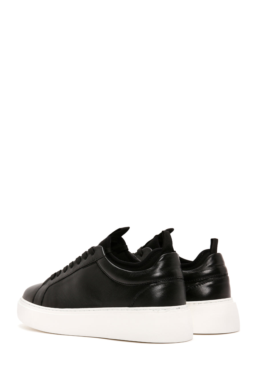Men's Black Lace-up Leather Sneaker