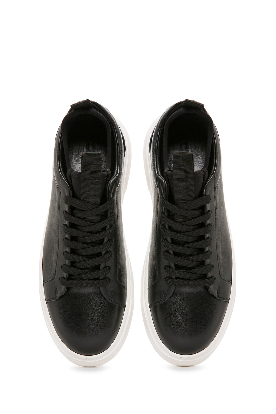 Men's Black Lace-up Leather Sneaker