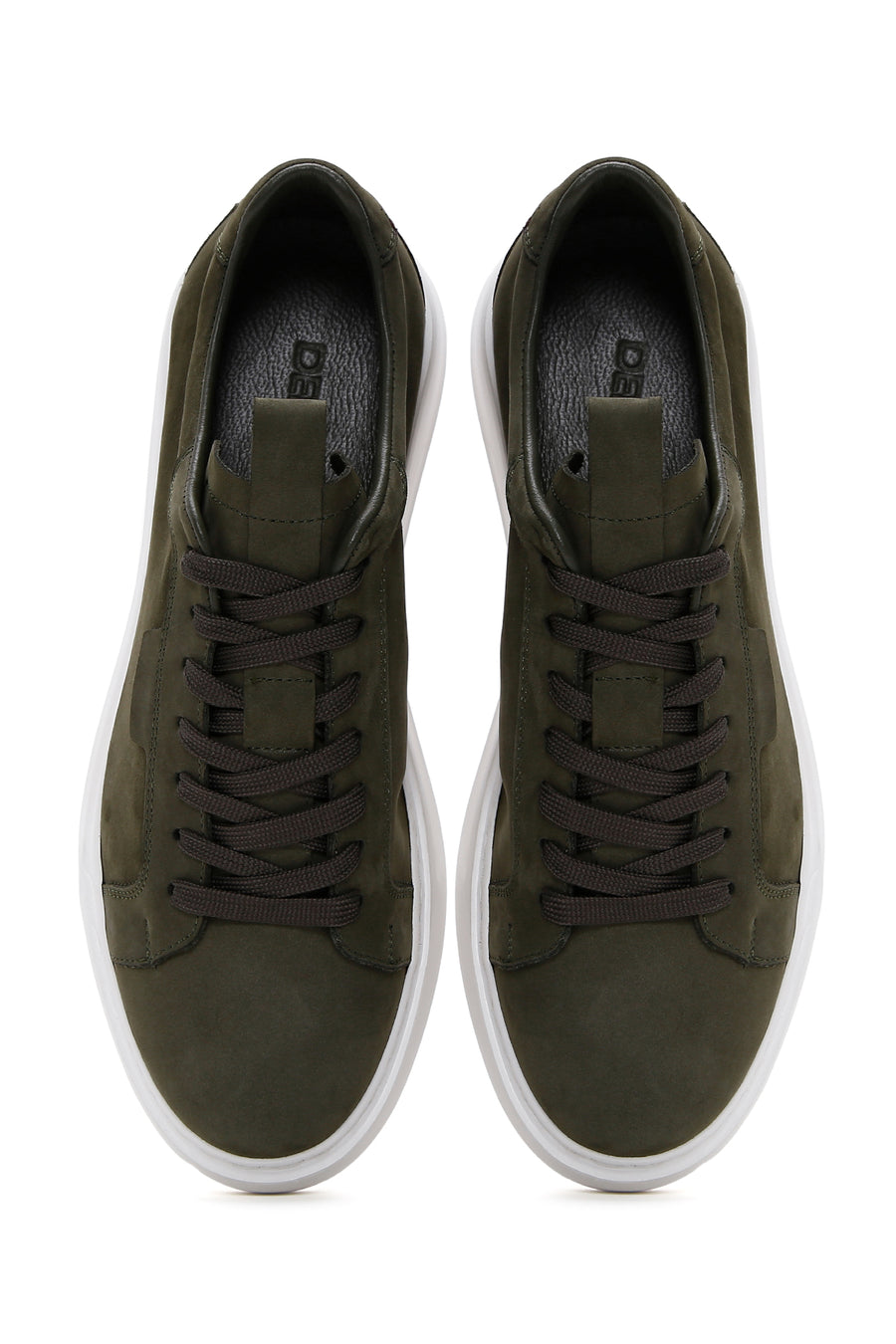 Erkek Yeşil Bağcıklı Nubuk Deri Sneaker