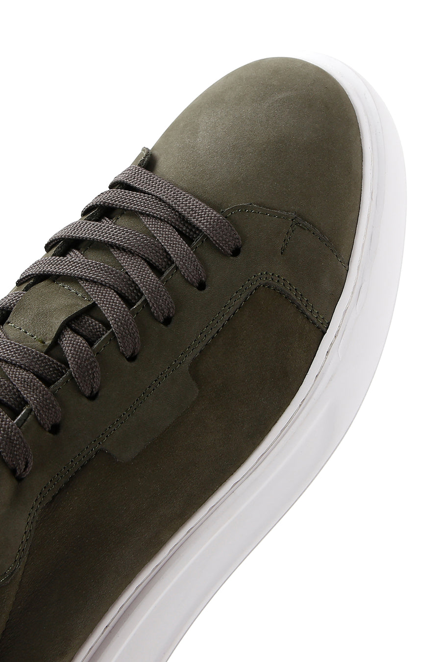 Erkek Yeşil Bağcıklı Nubuk Deri Sneaker