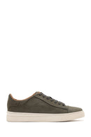 Men's Khaki Lace-Up Nubuck Leather Sneaker | Derimod
