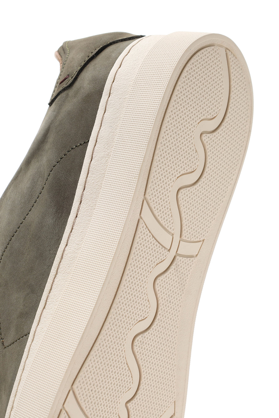 Erkek Haki Bağcıklı Nubuk Deri Sneaker