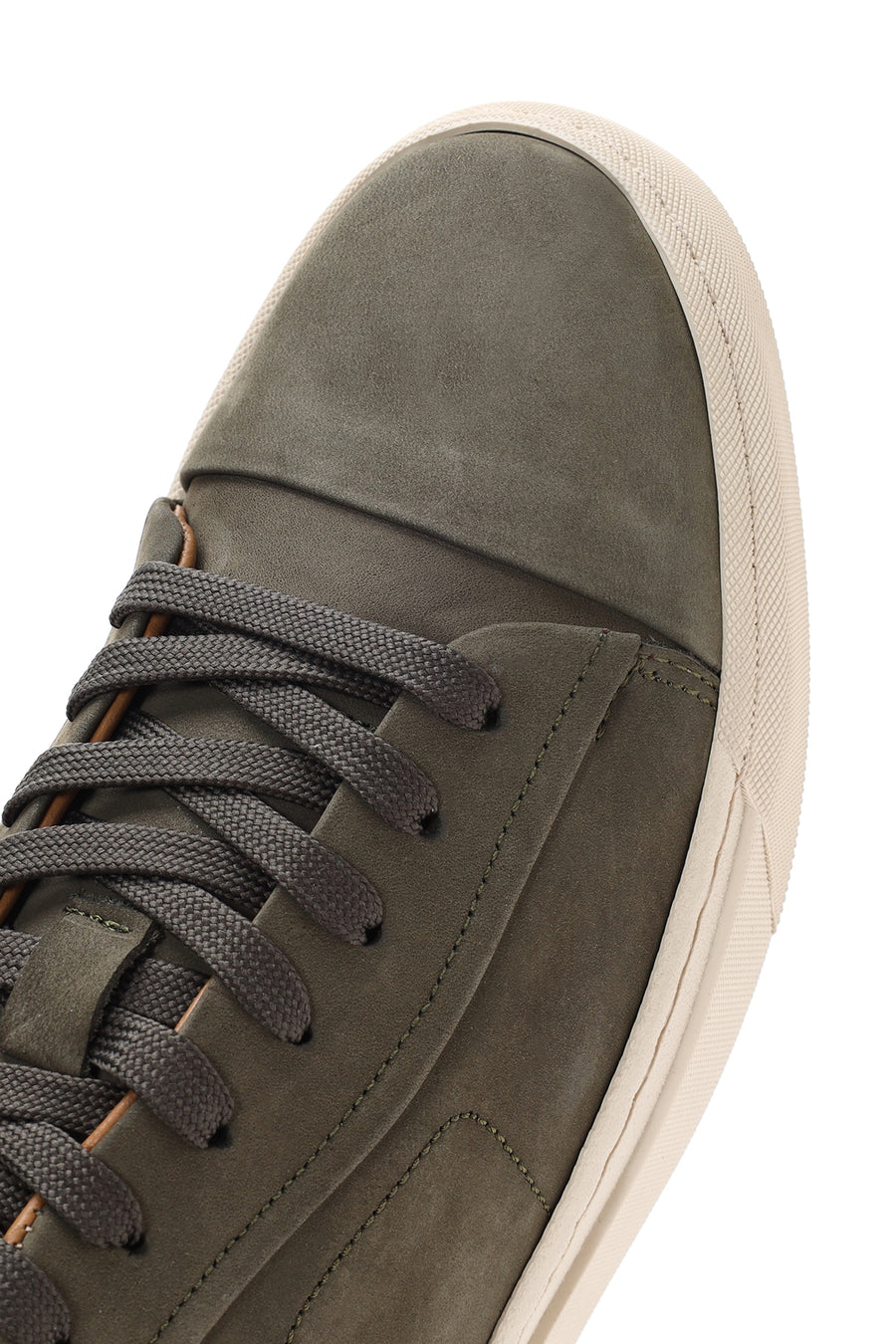 Erkek Haki Bağcıklı Nubuk Deri Sneaker