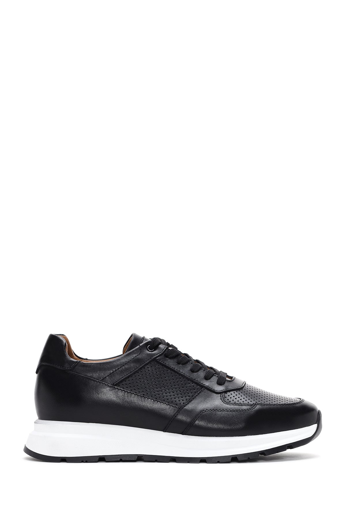 Men's Black Lace-Up Leather Casual Sneaker 24SFD610918 | Derimod