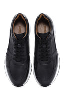 Men's Black Lace-Up Leather Casual Sneaker | Derimod
