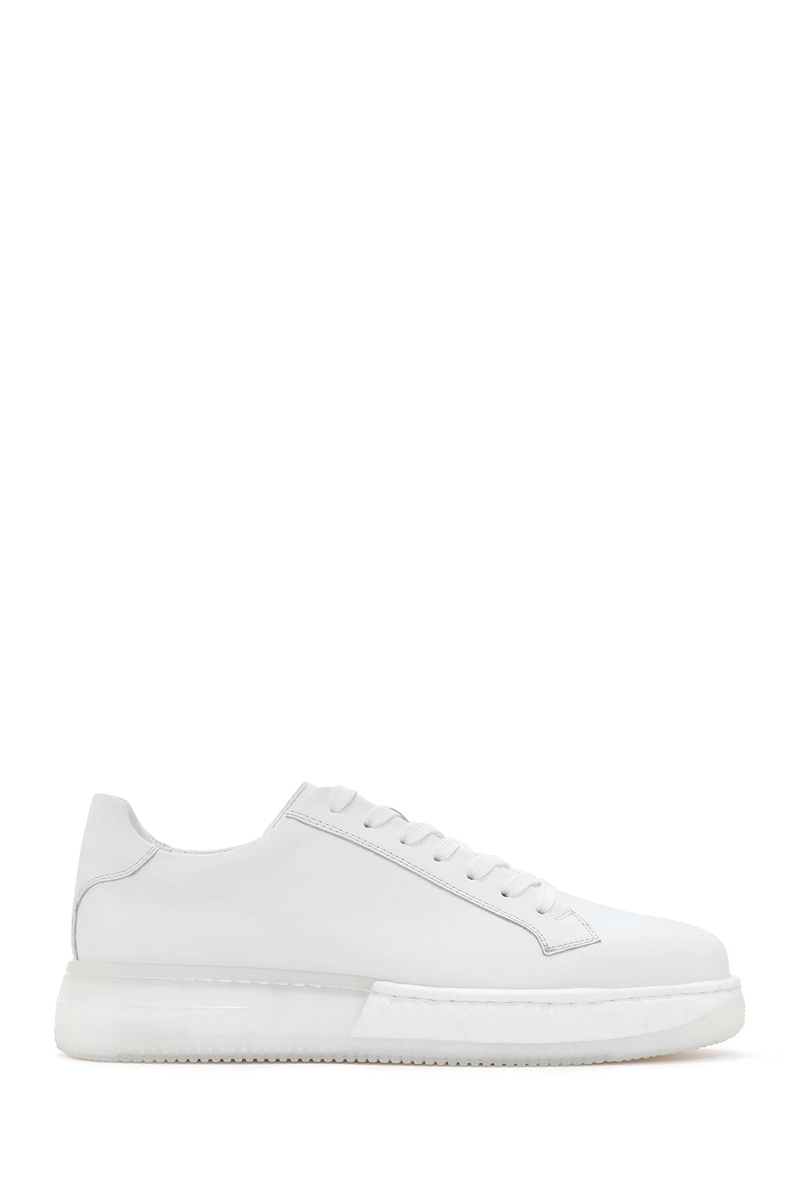 Men's White Thick Soled Leather Sneaker 24SFD611018 | Derimod