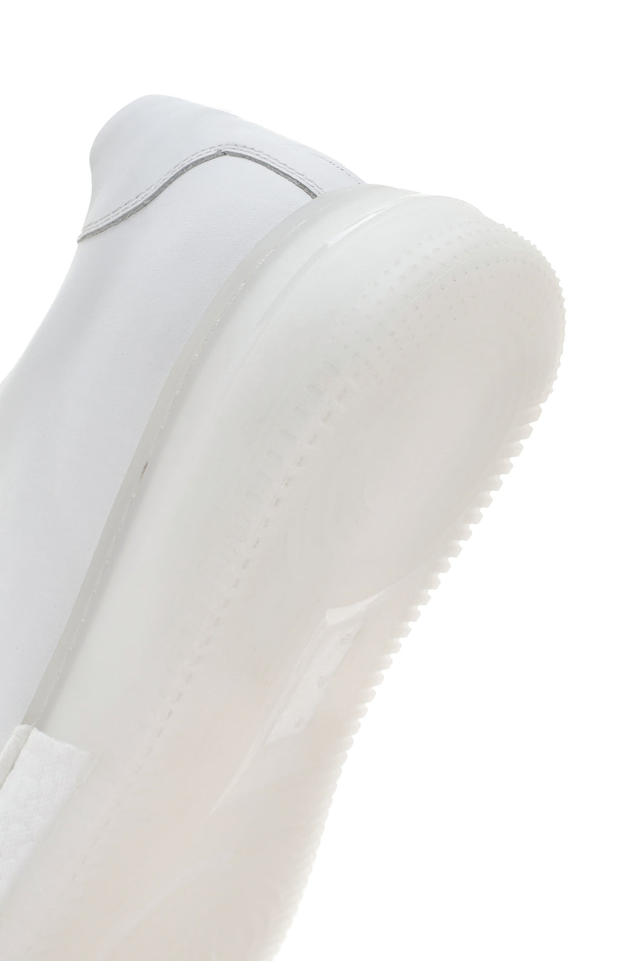 Men's White Thick Soled Leather Sneaker