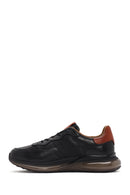 Men's Black Lace-up Thick-Sole Leather Casual Sneaker | Derimod
