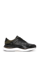 Men's Black Lace-up Thick-Sole Leather Casual Sneaker | Derimod