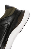 Men's Black Lace-up Thick-Sole Leather Casual Sneaker | Derimod