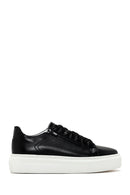 Erkek Siyah Kalın Tabanlı Bağcıklı Deri Sneaker | Derimod
