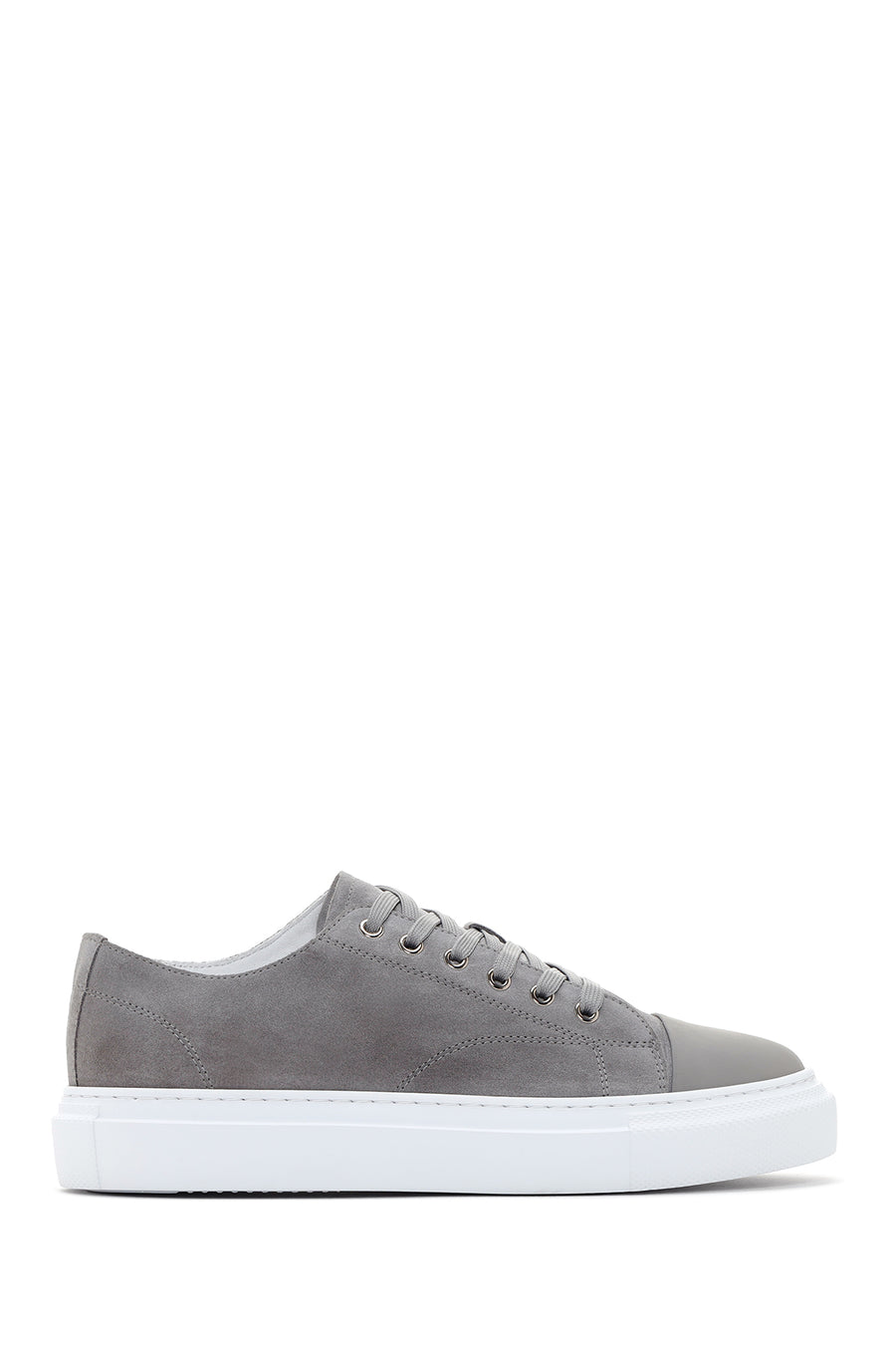 Men's Gray Thick Soled Suede Leather Sneaker 24SFD611710 | Derimod
