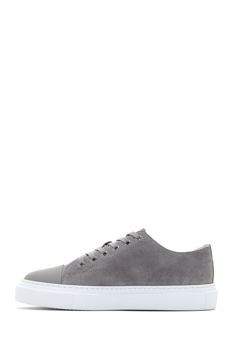 Men's Gray Thick Soled Suede Leather Sneaker