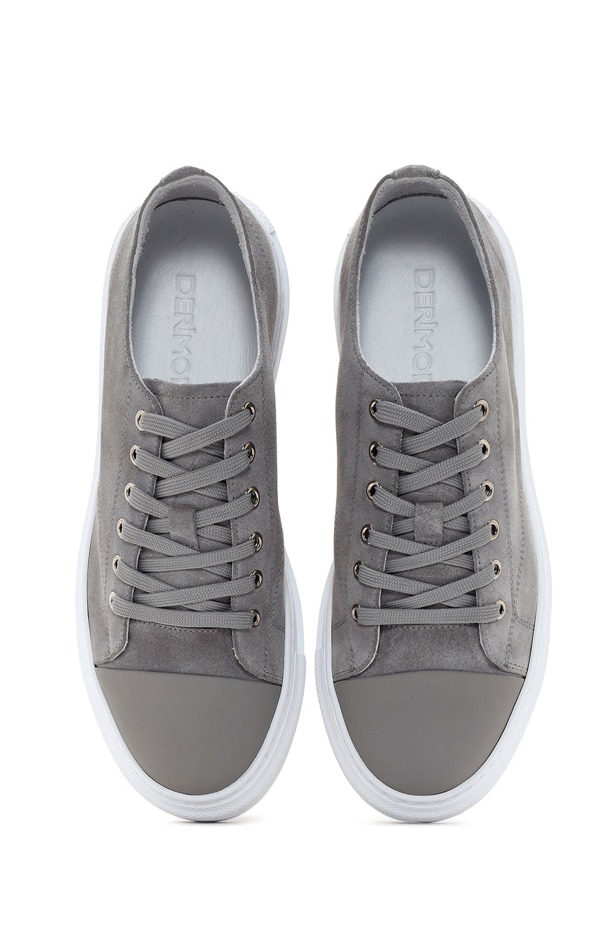 Men's Gray Thick Soled Suede Leather Sneaker