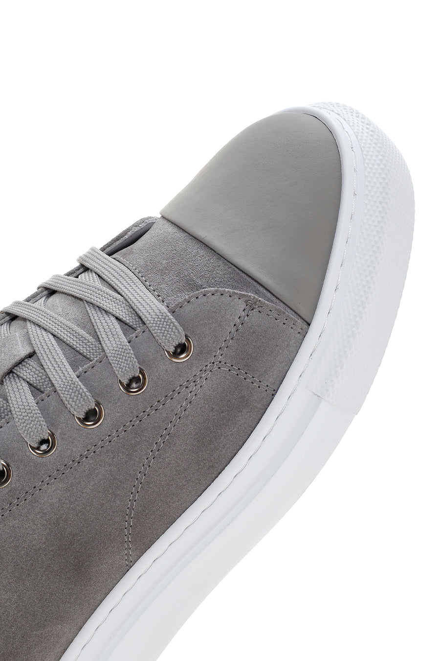 Men's Gray Thick Soled Suede Leather Sneaker